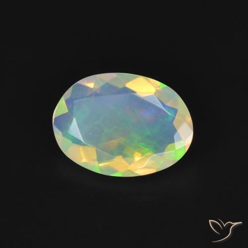 Ópalo Multicolor natural de 0.84 ct, Ovalada, Transparente