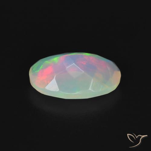 Ópalo Multicolor natural de 1.12 ct, Ovalada, Transparente
