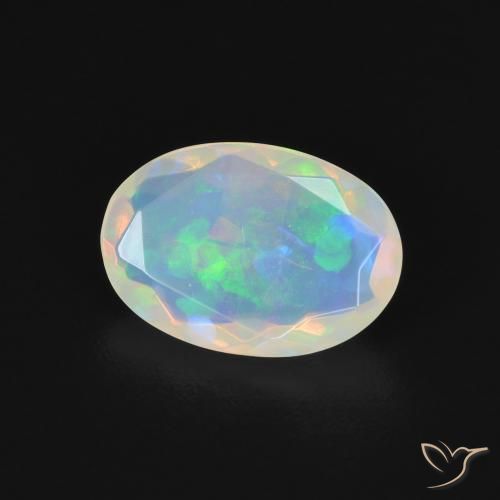 Ópalo Multicolor natural de 1.03 ct, Ovalada, Transparente
