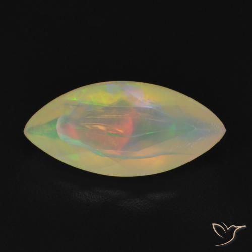0.93ct Natural Blanco multicolor Ópalo, Marquesa, Transparente