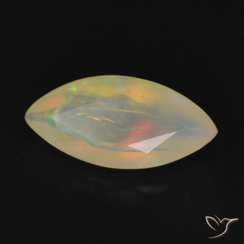 Ópalo Blanco multicolor natural de 0.93 ct, Marquesa, Transparente