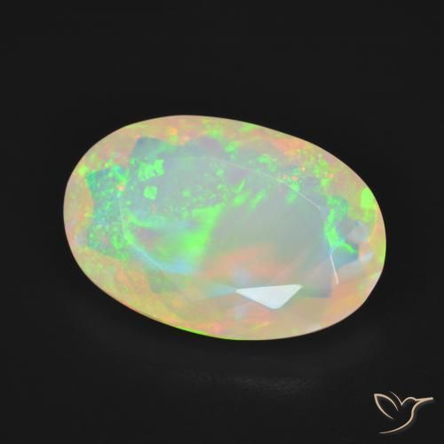 Ópalo Multicolor natural de 3.84 ct, Ovalada, Transparente