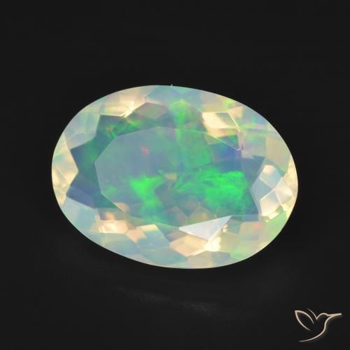 Ópalo Multicolor natural de 4.01 ct, Ovalada, Transparente