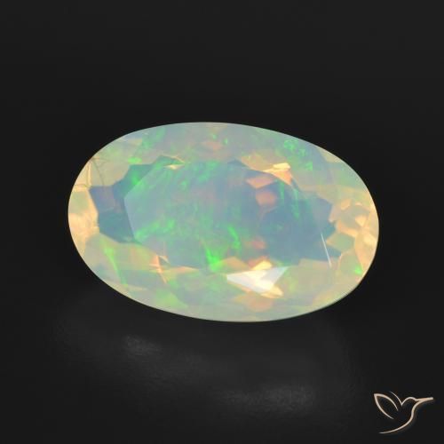Ópalo Multicolor natural de 3.45 ct, Ovalada, Transparente