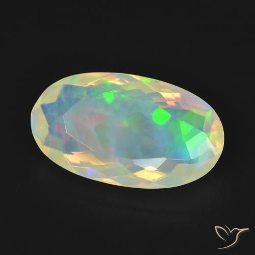Ópalo Multicolor natural de 3.51 ct, Ovalada, Transparente