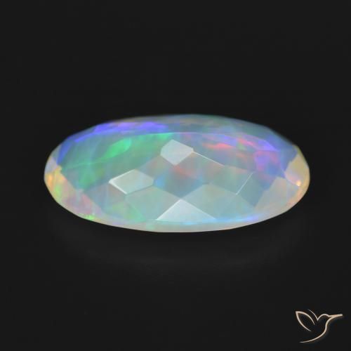 Ópalo Multicolor natural de 3.51 ct, Ovalada, Transparente