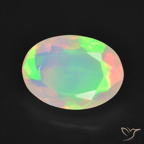 Ópalo Multicolor natural de 3.83 ct, Ovalada, Transparente