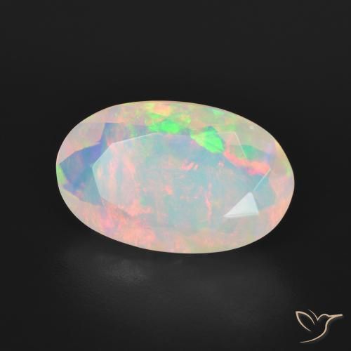Ópalo Multicolor natural de 3.57 ct, Ovalada, Transparente