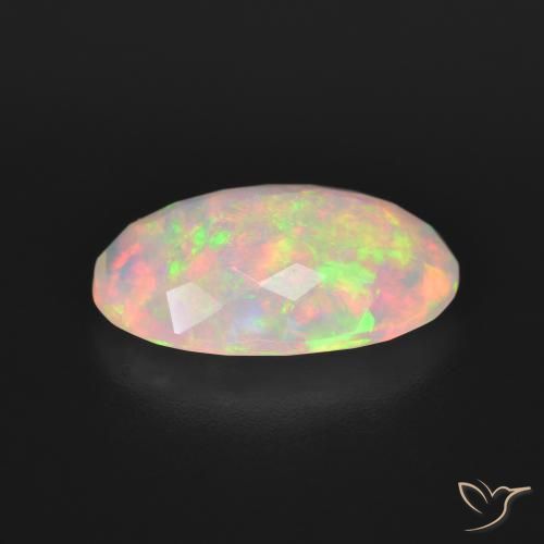 Ópalo Multicolor natural de 3.57 ct, Ovalada, Transparente