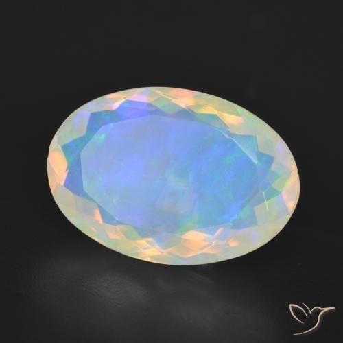 Ópalo Multicolor natural de 5.13 ct, Ovalada, Transparente