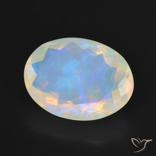 Ópalo Multicolor natural de 3.54 ct, Ovalada, Transparente