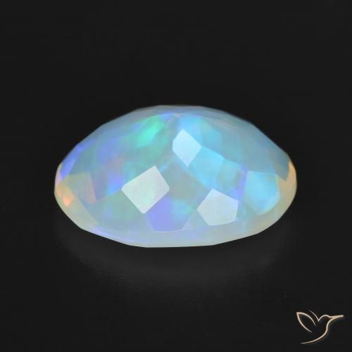 Ópalo Multicolor natural de 3.54 ct, Ovalada, Transparente
