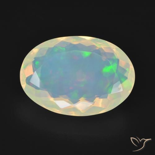 5.16ct Natural Multicolor Ópalo, Ovalada, Transparente