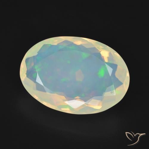 Ópalo Multicolor natural de 5.16 ct, Ovalada, Transparente