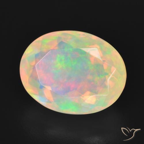 Ópalo Multicolor natural de 4.25 ct, Ovalada, Transparente