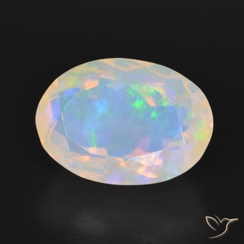 Ópalo Multicolor natural de 4.14 ct, Ovalada, Transparente
