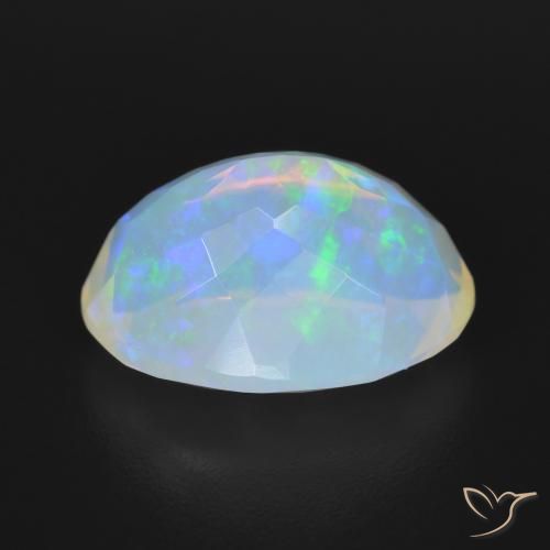 Ópalo Multicolor natural de 4.14 ct, Ovalada, Transparente