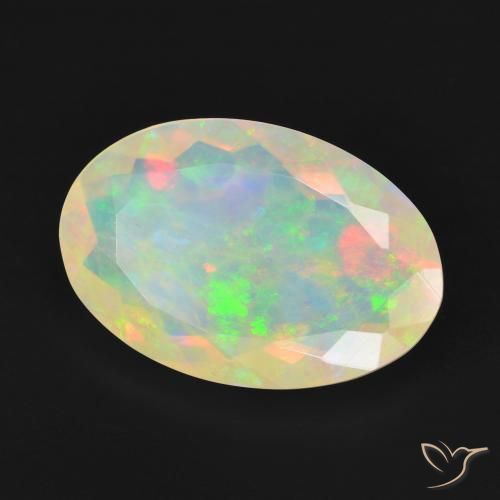 Ópalo Multicolor natural de 3.93 ct, Ovalada, Transparente
