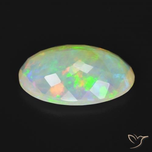 Ópalo Multicolor natural de 3.93 ct, Ovalada, Transparente