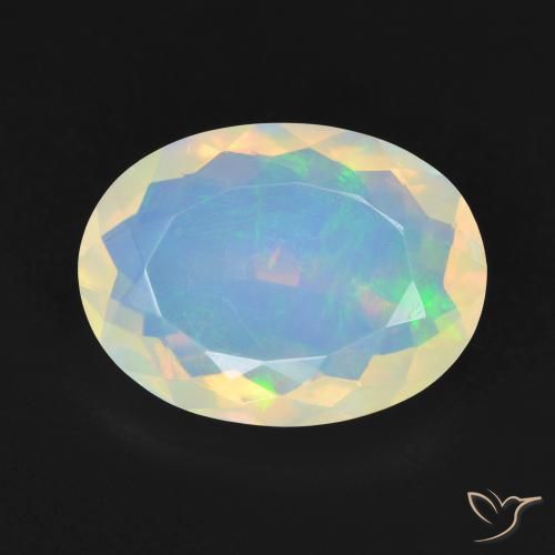 3.89ct Natural Multicolor Ópalo, Ovalada, Transparente
