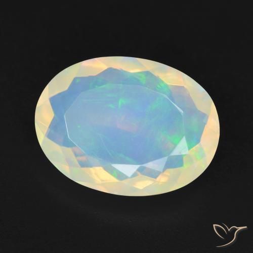 Ópalo Multicolor natural de 3.89 ct, Ovalada, Transparente