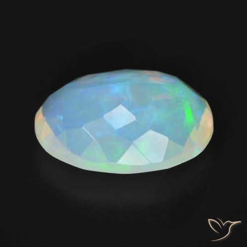 Ópalo Multicolor natural de 3.89 ct, Ovalada, Transparente