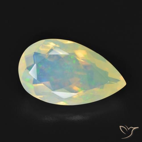 Ópalo Multicolor natural de 3.12 ct, En forma de pera, Transparente