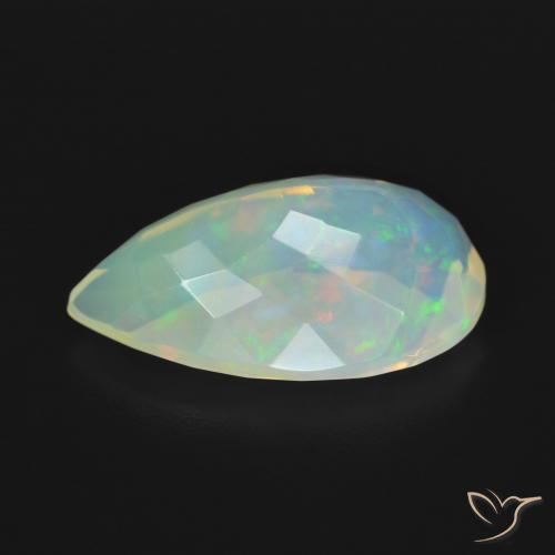 Ópalo Multicolor natural de 3.12 ct, En forma de pera, Transparente