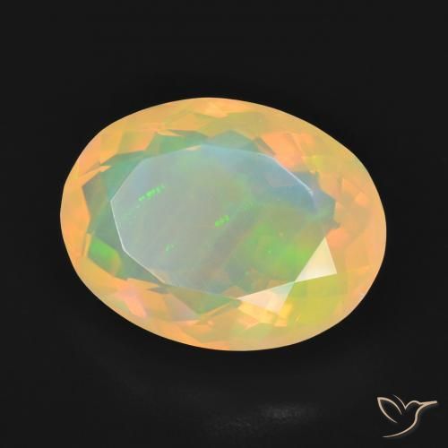 Ópalo Multicolor natural de 4.16 ct, Ovalada, Transparente