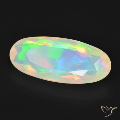 Ópalo Multicolor natural de 4.21 ct, Ovalada, Transparente