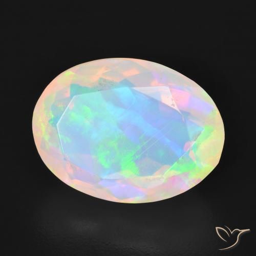 Ópalo Multicolor natural de 4.19 ct, Ovalada, Transparente