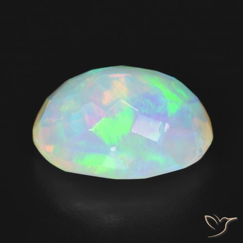 Ópalo Multicolor natural de 4.19 ct, Ovalada, Transparente