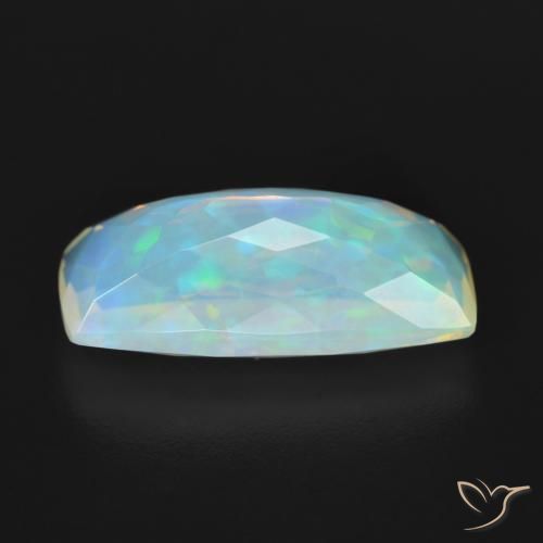 Ópalo Multicolor natural de 3.27 ct, Forma Cojín, Transparente