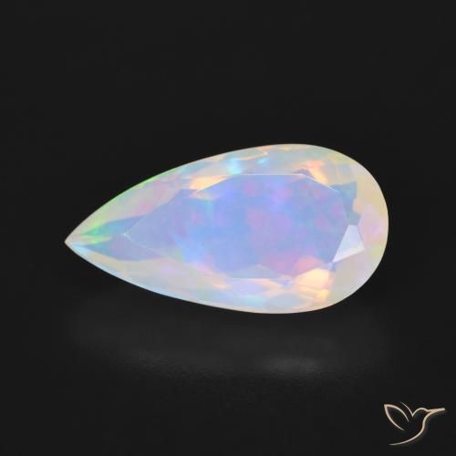 Ópalo Multicolor natural de 3.16 ct, En forma de pera, Transparente