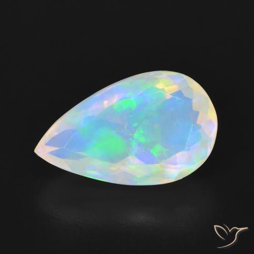 3.03ct Natural Multicolor Ópalo, En forma de pera, Transparente