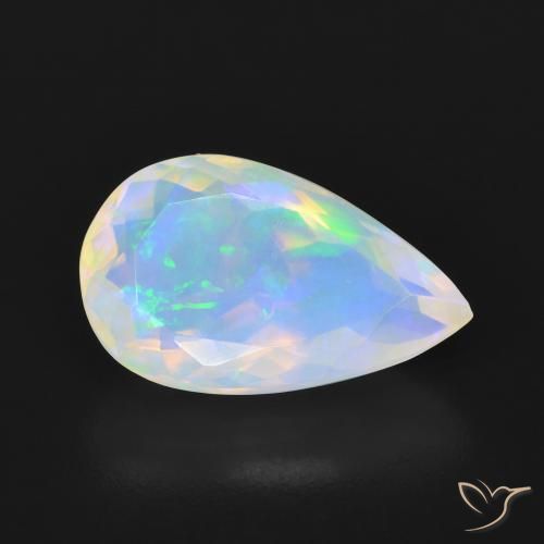 Ópalo Multicolor natural de 3.03 ct, En forma de pera, Transparente