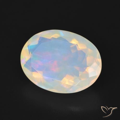 Ópalo Multicolor natural de 3.67 ct, Ovalada, Transparente