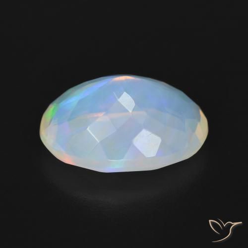 Ópalo Multicolor natural de 3.67 ct, Ovalada, Transparente