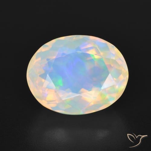 3.90ct Natural Multicolor Ópalo, Ovalada, Transparente