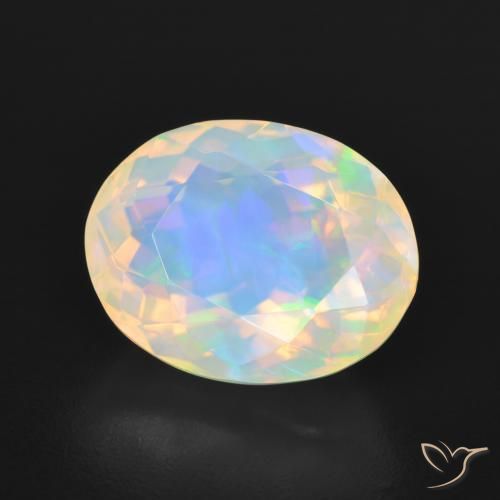 Ópalo Multicolor natural de 3.90 ct, Ovalada, Transparente