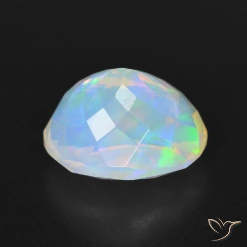 Ópalo Multicolor natural de 3.90 ct, Ovalada, Transparente