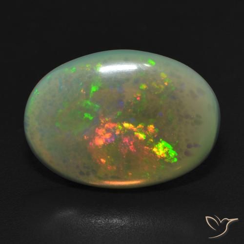 4.41ct Natural Multicolor Ópalo, Ovalada, Translúcido