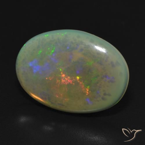 Ópalo Multicolor natural de 4.41 ct, Ovalada, Translúcido