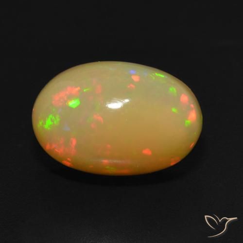 3.96ct Natural Multicolor Ópalo, Ovalada, Translúcido