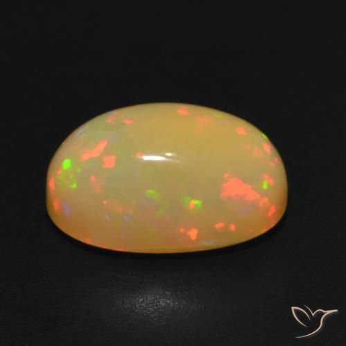 Ópalo Multicolor natural de 3.96 ct, Ovalada, Translúcido
