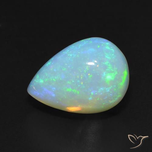 3.53ct Natural Multicolor Ópalo, En forma de pera, Translúcido