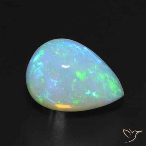 Ópalo Multicolor natural de 3.53 ct, En forma de pera, Translúcido