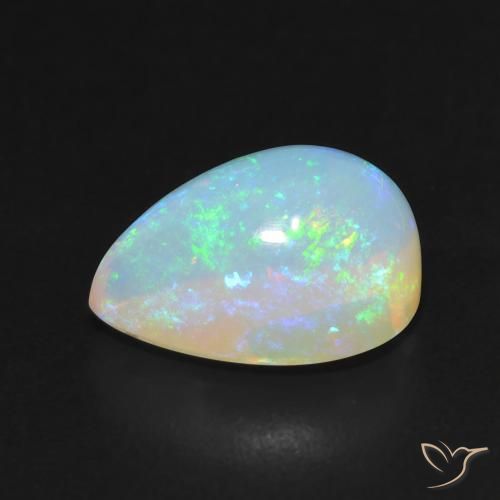 Ópalo Multicolor natural de 3.53 ct, En forma de pera, Translúcido