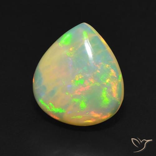 Ópalo Multicolor natural de 2.85 ct, En forma de pera, Translúcido
