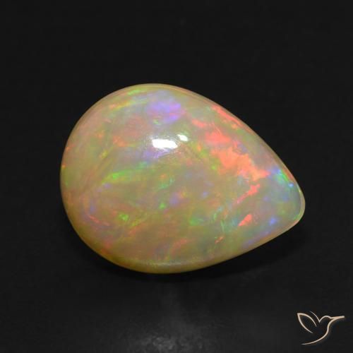 Ópalo Multicolor natural de 2.84 ct, En forma de pera, Translúcido